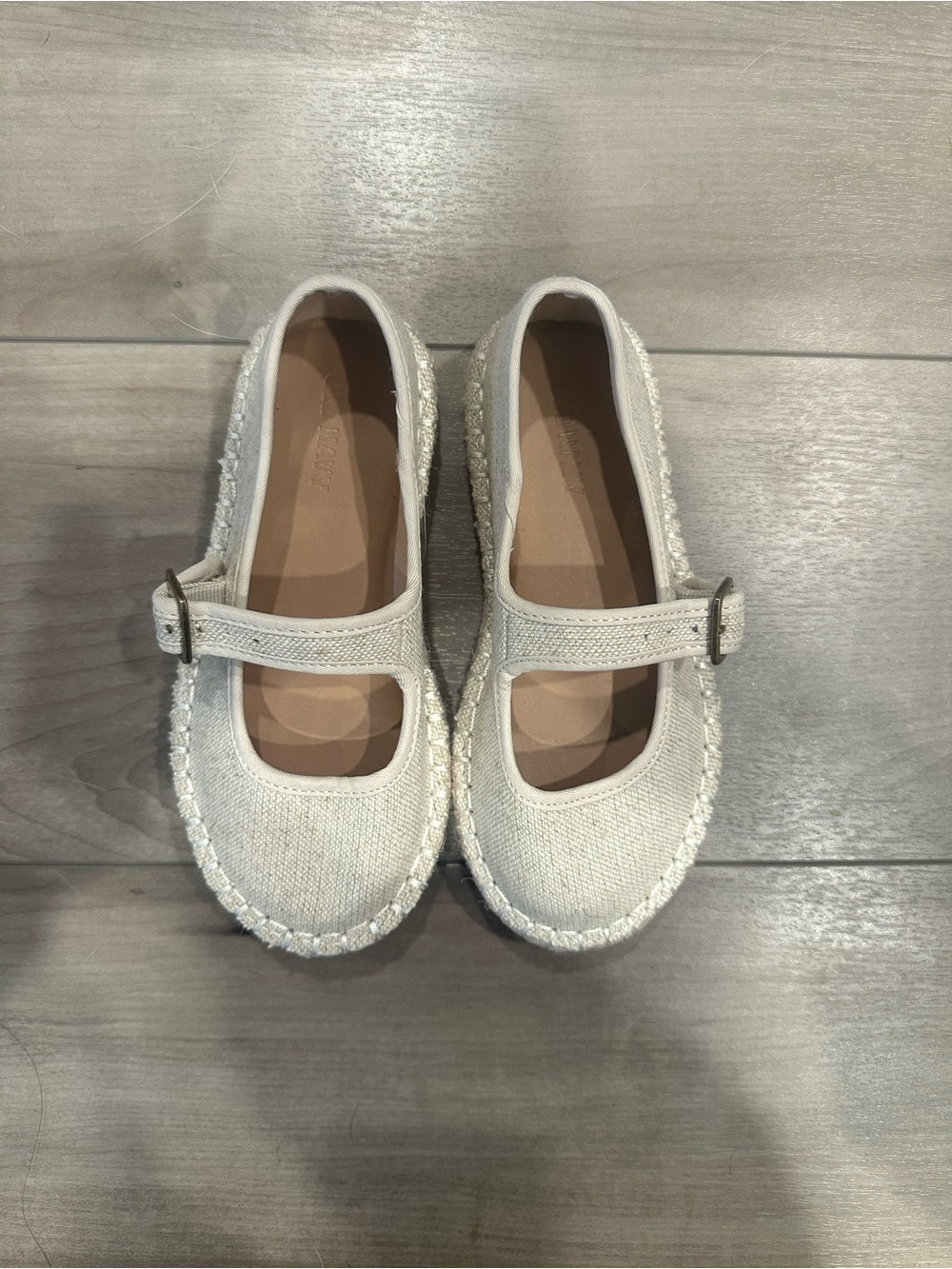 Ivory Mary Jane Espadrille Flats